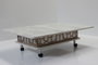 Hanah Home Mesa de Café Blanco Antiguo con Dimensiones Ajustables